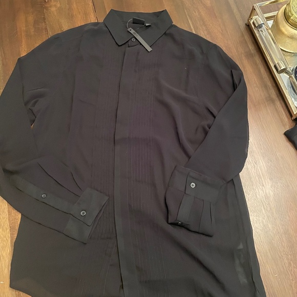 NEW WITH TAGS - ASOS- sheer longsleeve button up - Picture 1 of 3